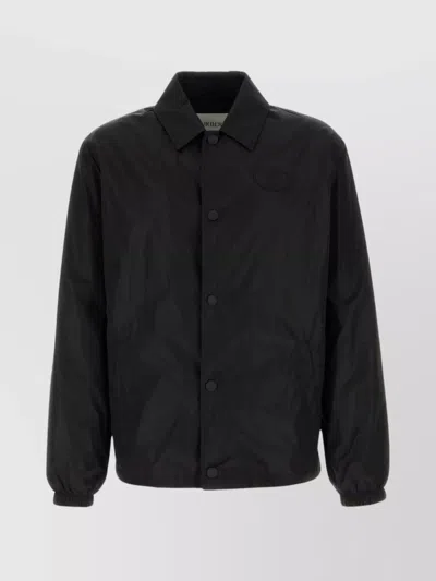 Burberry Nylon Jacket With Collar And Elastic Cuffs In Black