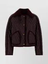 Burberry Nylon Jacket With Collared Neck And Pockets In Brown