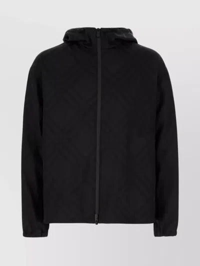 Burberry Nylon Jacket With Geometric Pattern And Hood