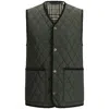 Burberry Quilted Green Gilet With Distinctive Button Closure