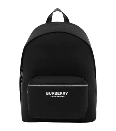 Burberry Nylon Logo Backpack In Black
