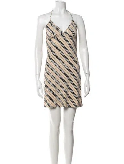 Pre-owned Burberry Nylon Mini Dress In Neutrals