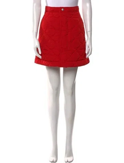 Pre-owned Burberry Nylon Mini Skirt W/ Tags In Red