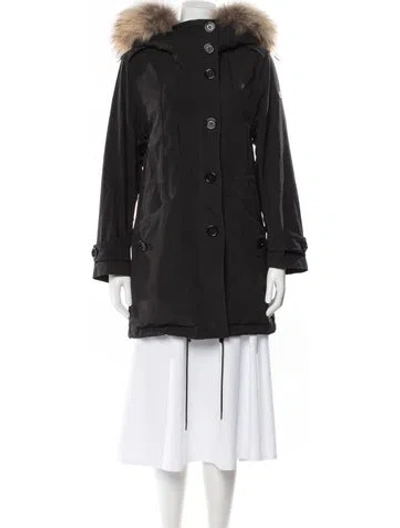 Pre-owned Burberry Nylon Parka In Black