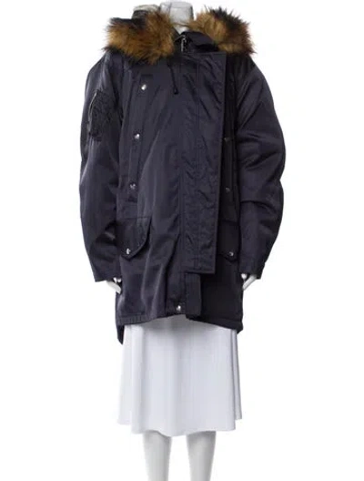 Pre-owned Burberry Nylon Parka In Blue