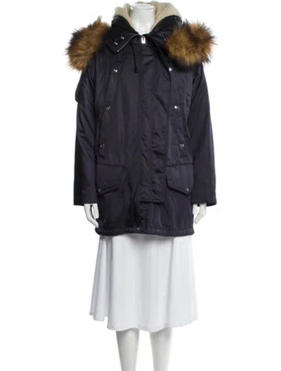 Pre-owned Burberry Nylon Parka In Blue