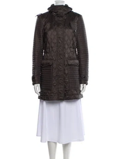 Pre-owned Burberry Nylon Parka In Gray