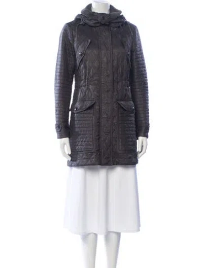 Pre-owned Burberry Nylon Parka In Gray