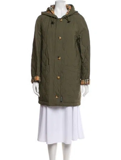 Pre-owned Burberry Nylon Parka In Green