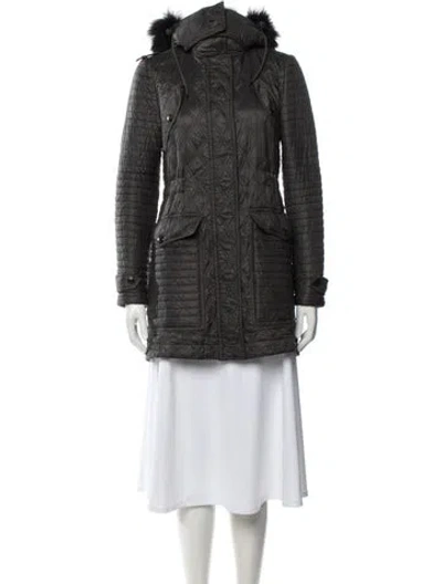 Pre-owned Burberry Nylon Parka In Grey