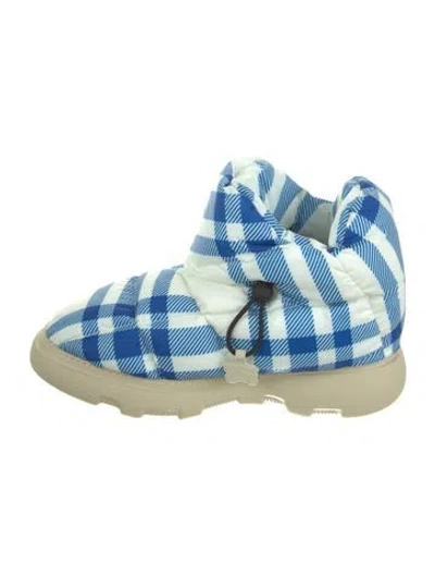 Pre-owned Burberry Nylon Plaid Print Boots