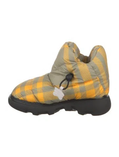 Pre-owned Burberry Nylon Plaid Print Snow Boots In Multi