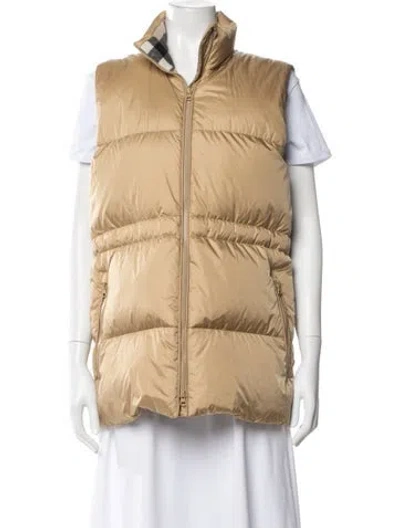 Pre-owned Burberry Nylon Plaid Print Vest In Neutrals