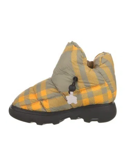 Pre-owned Burberry Nylon Printed Chelsea Boots In Multi