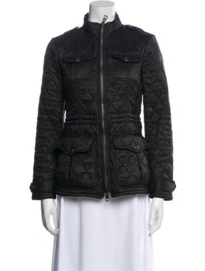 Pre-owned Burberry Nylon Printed Jacket In Black