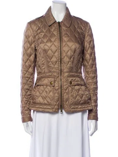 Pre-owned Burberry Nylon Printed Jacket In Brown
