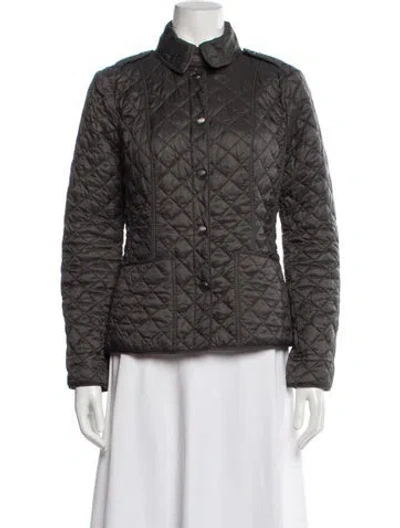 Pre-owned Burberry Nylon Printed Jacket In Gray
