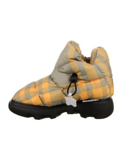 Pre-owned Burberry Nylon Printed Snow Boots In Multi