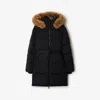 Burberry Nylon Puffer Coat In Black/snug