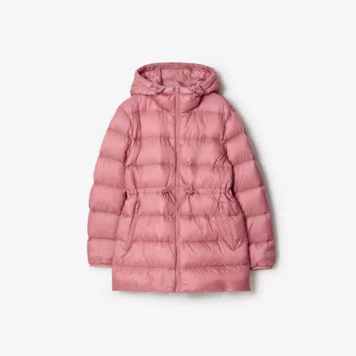 Burberry Nylon Puffer Coat In Pink