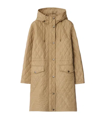 Burberry Nylon Quilted Hooded Parka In Multi