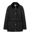 Burberry Ekd-embroidered Diamond-quilted Jacket In Black