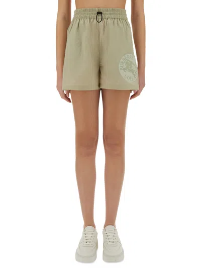 Burberry Relaxed Fit Nylon Shorts In Beige