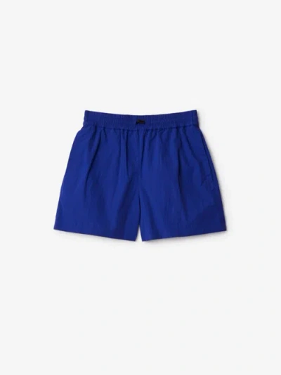 Burberry Nylon Shorts In Blue