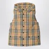 Burberry Check Nylon Puffer Gilet In Neutral
