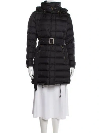 Pre-owned Burberry Nylon Striped Down Coat In Gray