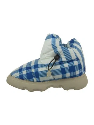 Pre-owned Burberry Nylon Striped Hiking Boots In Blue