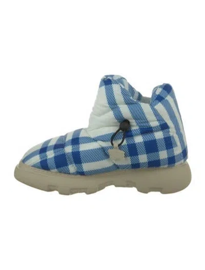 Pre-owned Burberry Nylon Striped Snow Boots In Blue