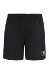 Burberry Cotton Bermuda Shorts With Back Pocket And Elastic Waistband In Black