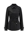 Burberry Women Nylon Trench In Black