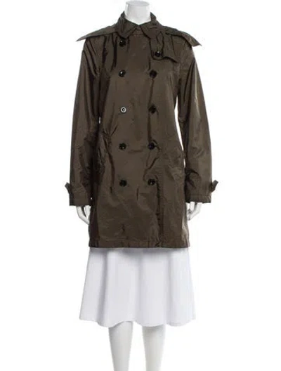 Pre-owned Burberry Nylon Trench Coat In Brown