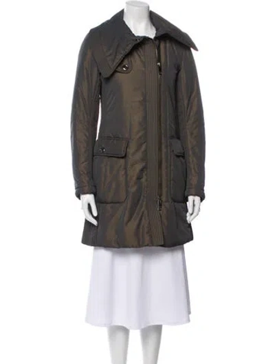 Pre-owned Burberry Nylon Trench Coat In Gray