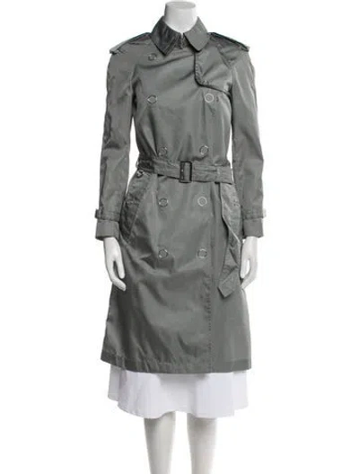 Pre-owned Burberry Nylon Trench Coat In Gray