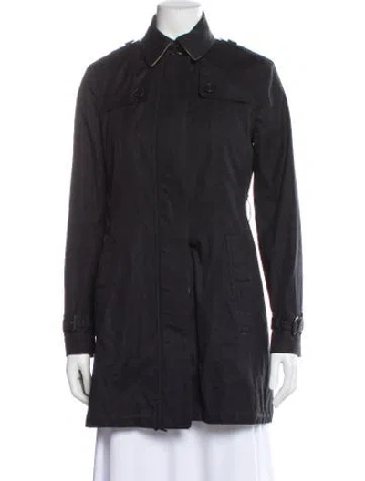 Pre-owned Burberry Nylon Trench Coat In Gray