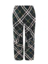 BURBERRY NYLON TROUSER WITH BURBERRY CHECK PRINT