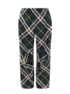 BURBERRY NYLON TROUSER WITH CHECK PRINT