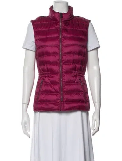 Pre-owned Burberry Nylon Vest In Burgundy