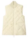 Burberry Appliquéd Leather-trimmed Padded Quilted Shell Down Vest In Neutral