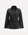 Burberry Women Black Nylon Belted Quilted Jacket In Black
