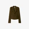 Burberry Nylon Wool Blend Tailored Jacket In Furrow