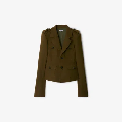 Burberry Nylon Wool Blend Tailored Jacket In Furrow
