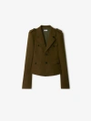 Burberry Nylon Wool Blend Tailored Jacket In Furrow