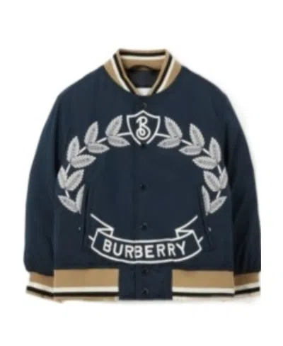Burberry Oak Leaf Crest Bomber Jacket In Black