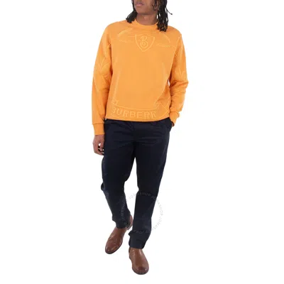 Burberry Embroidered Oak Leaf Crest Cotton Sweatshirt In Orange