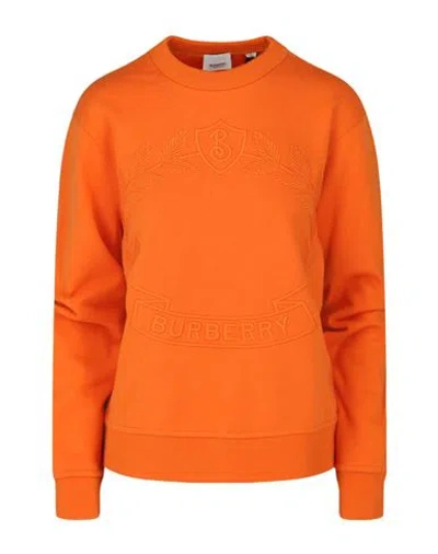 Burberry Embroidered Oak Leaf Crest Sweatshirt In Orange