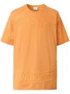 Burberry Logo-embroidered Cotton-jersey T-shirt In Orange